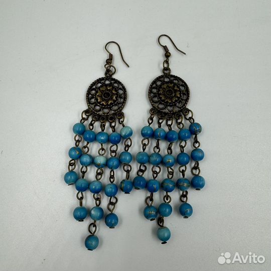 Сережки в восточном стиле бохо серьги висячие
