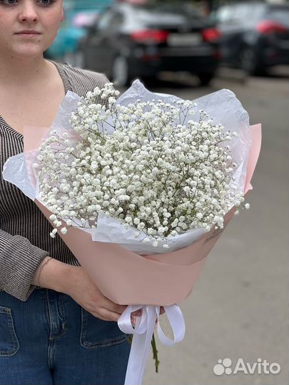 Букет из белой гипсофилы