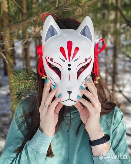 Японская интерьерная маска Кицунэ
