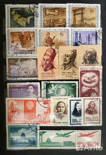 Марки Китая 50-х годов 20шт