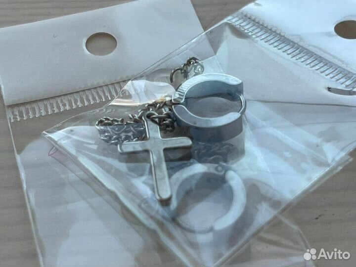 Серьги кресты держатель для наушников Air Pods