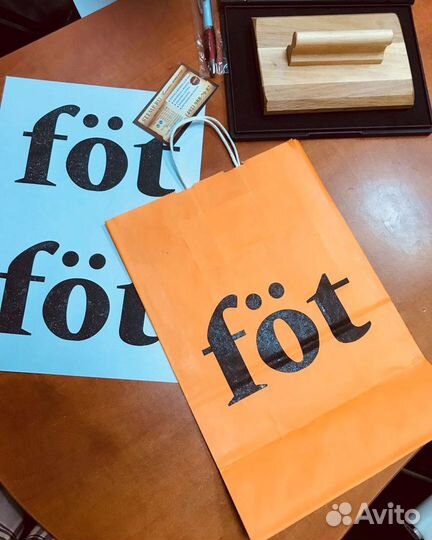 Печати и штампы для брендирования Крафт пакетов