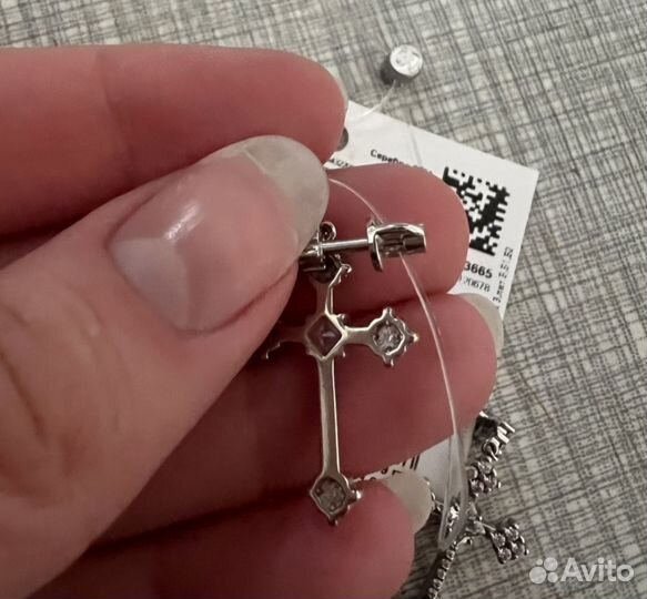 Серьги новые серебро