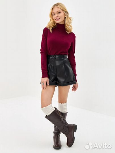 Удобные женские сапоги с легким мехом