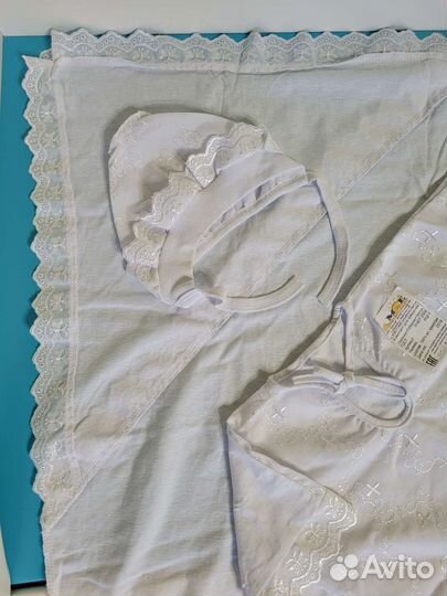 Комплект для крещения: пеленка, рубашка, чепчик