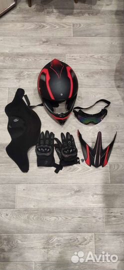 Шлем+очки+перчатки+подголовник