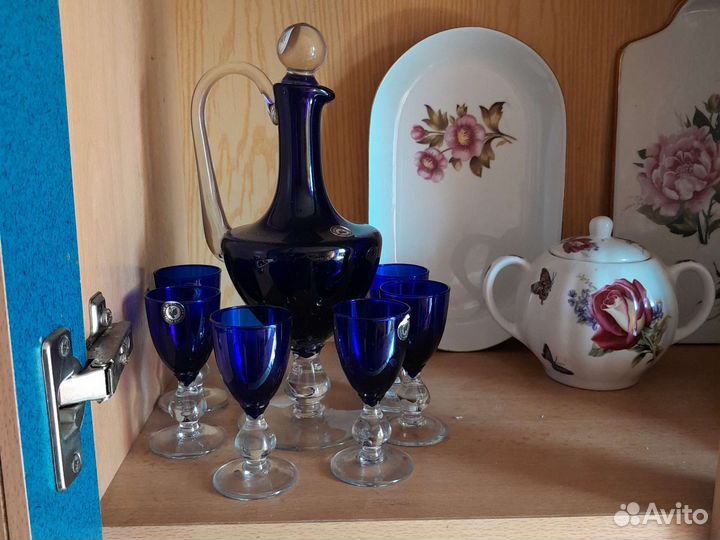 Набор гусь хрустальный завод для коньяка,ликёра