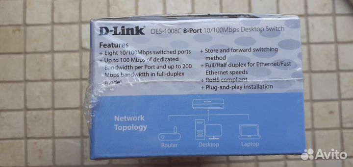 Новый коммутатор LAN для сети D-Link DES-1005C