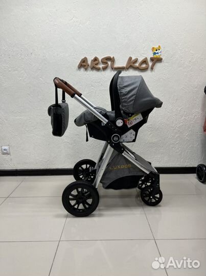 Коляска трансформер 3 в 1 Luxmom v9 серый