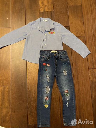 Рубашка и джинсы