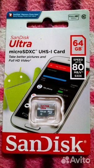 Карта памяти MicroSD 64