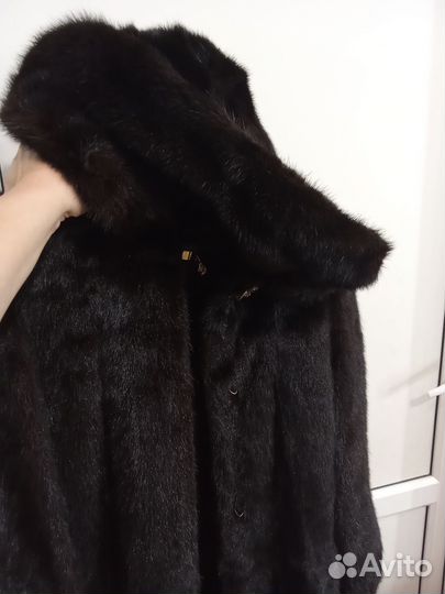 Шуба норковая с капюшоном 50 52 бу