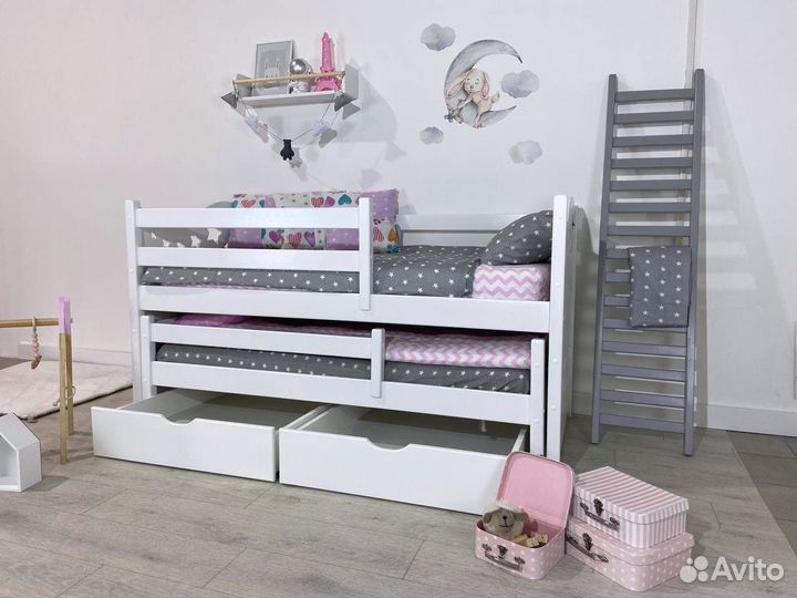 Детская выдвижная кровать