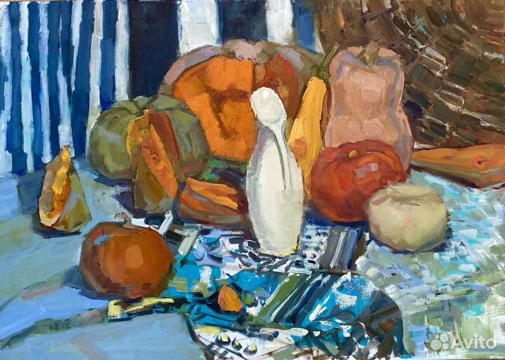 Картина маслом Цветы Фрукты на холсте