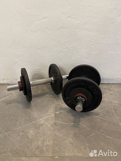 Комплект штанга гантели блины