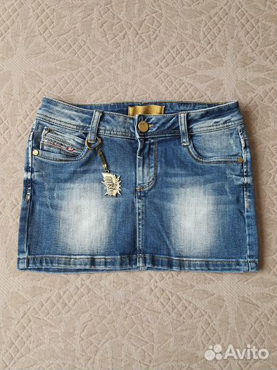 Джинсовая мини юбка