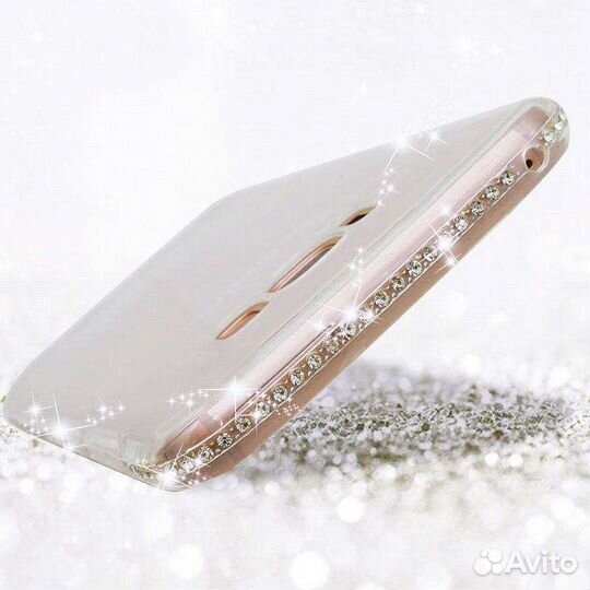 Чехол силикон со стразами для Samsung Galaxy J4 SM