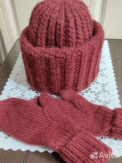 Комплект шапка, снуд и варежки