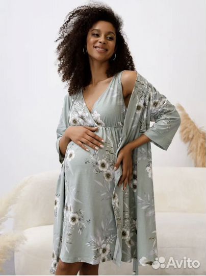 Халат и сорочка для беременных и кормящих 44