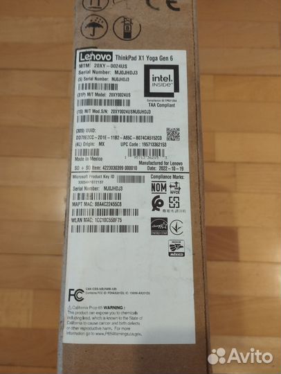 Продается lenovo thinkpad X1 yoga Gen 6