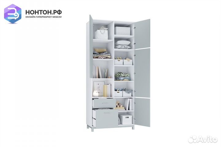 Шкаф двухсекционный Polini kids Mirum 2320 белый