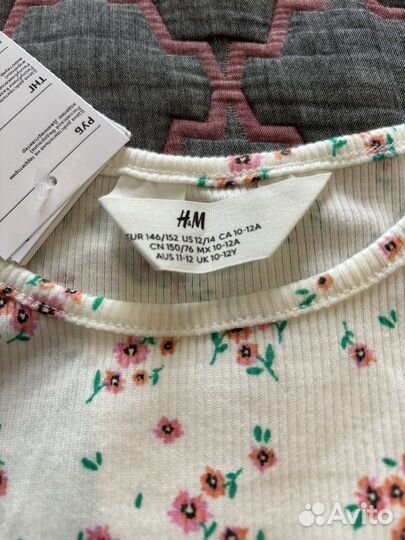 Лонгслив в рубчик H&M 146-152