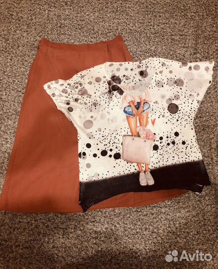 Женские вещи пакетом 48 50 блузка и юбка
