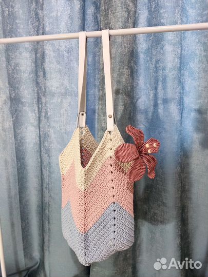 Сумка вязаная Лилия, Магнолия