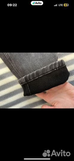 Джинсы мужские черные утепленные