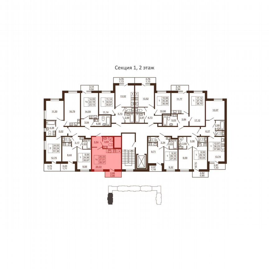 Квартира-студия, 28,4 м², 2/6 эт.