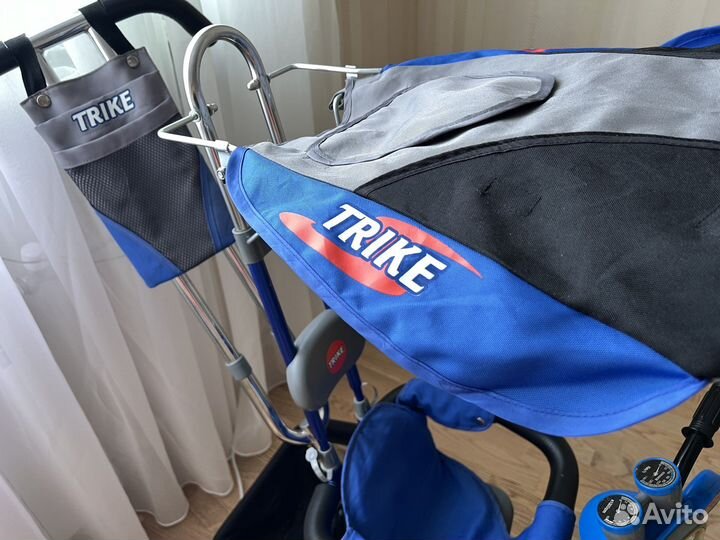 Детский трехколесный велосипед с ручкой