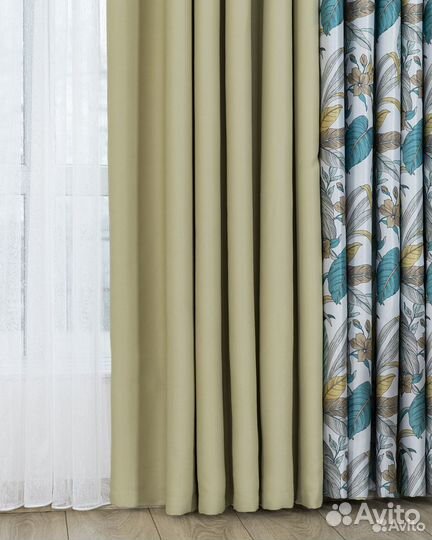 Шторы Доминик Бирюза готовые и на заказ
