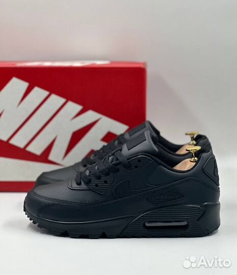 Кожанные Nike Air Max 90 Black