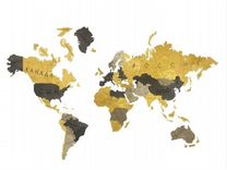 Большая де�ревянная карта мира на стену