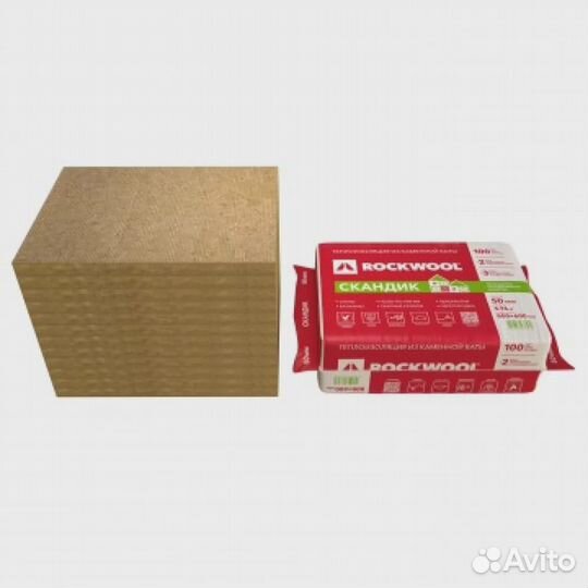 Утеплитель Rockwool Лайт Баттс Скандик 100х600х800 мм 2.88 кв.м. Код: 988/2880