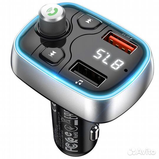 FM модулятор borofone BC32 Bluetooth+2USB