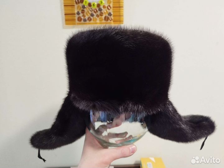 Норковая шапка мужская ушанка