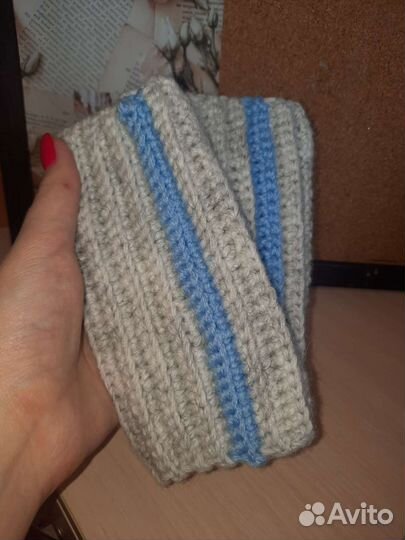 Комплект шапка и снуд женский + подарок митенки