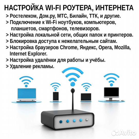 Настройка Wi-Fi роутера интернета на дому в Тюмени