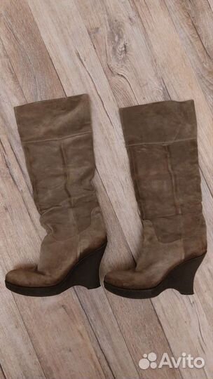 Сапоги демисезонные. Натуральная замша