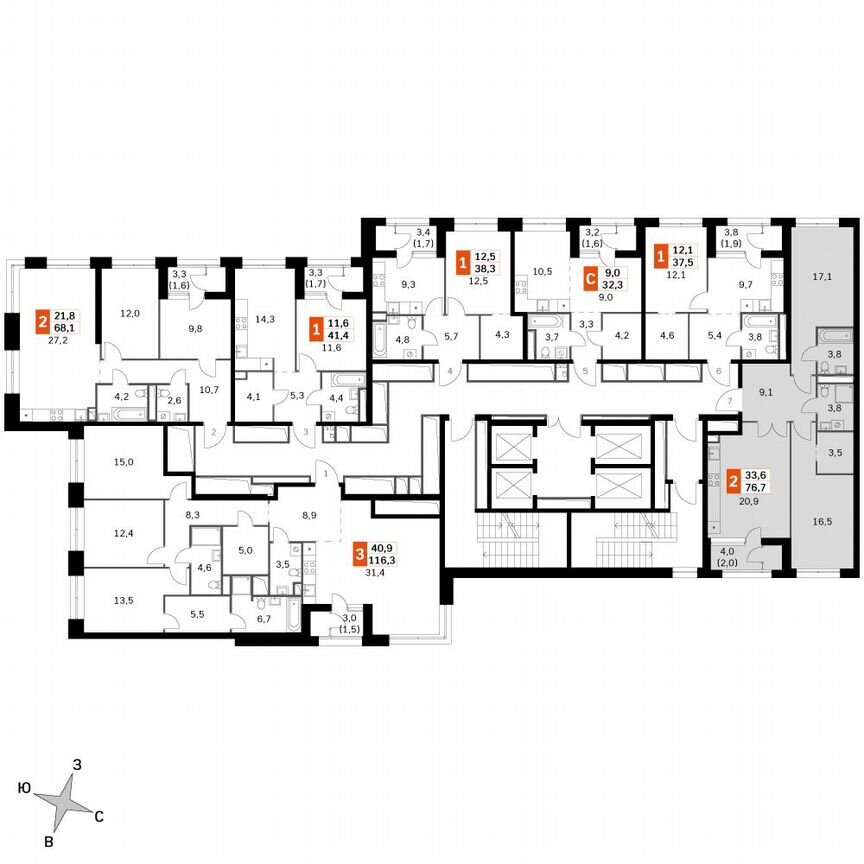 2-к. квартира, 76,6 м², 31/31 эт.