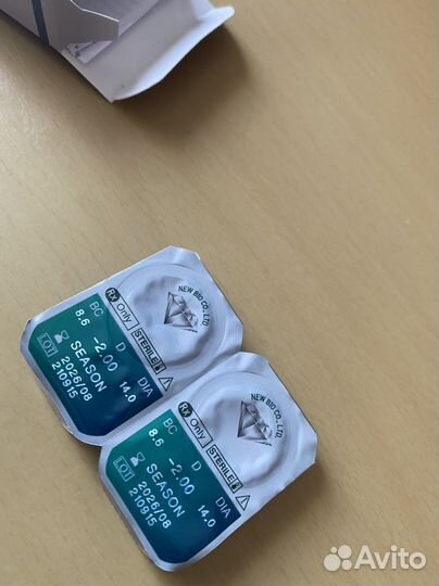 Линзы контактные season бесцветные -2