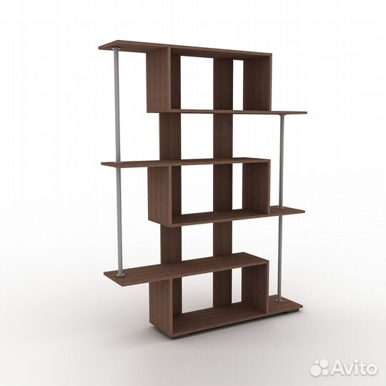 Стеллаж Эрсо-202d ясень шимо темный деревянный пол