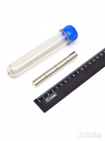 Неодимовые магниты 12х25 мм, прутки, набор 4 шт