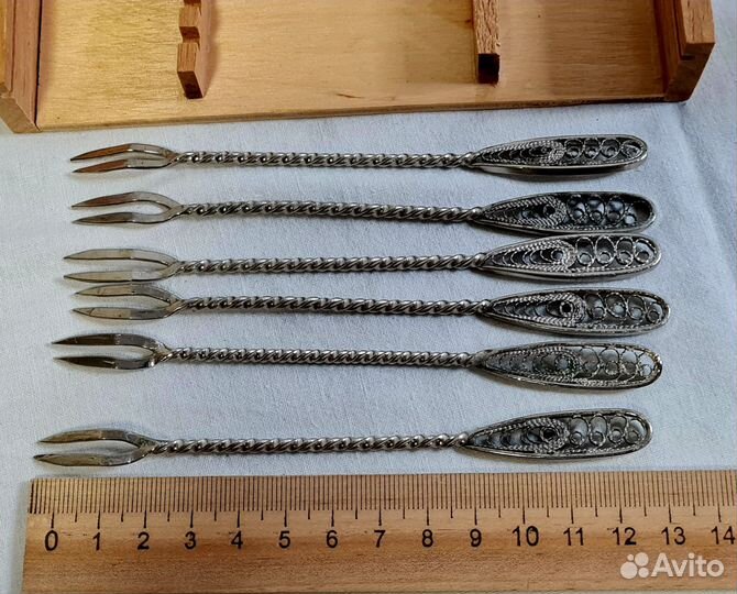 Набор вилочек для лимона или оливок мельхиор СССР