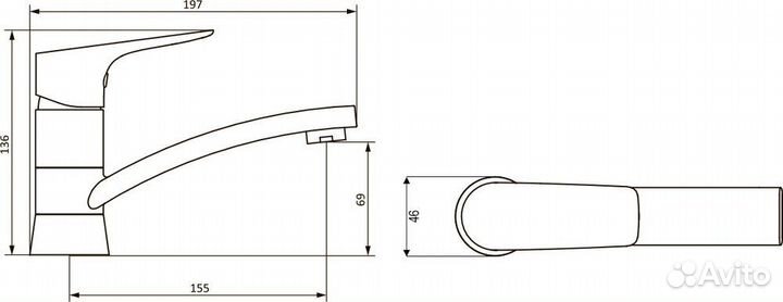 Смеситель для раковины Damixa Jupiter 770220001, хром