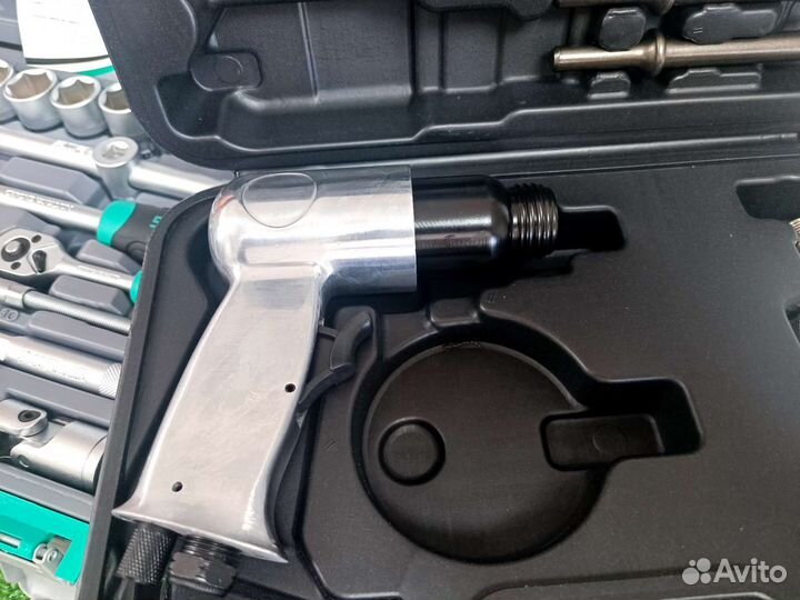 Пневмозубило (пневмомолоток) Эврика с набором