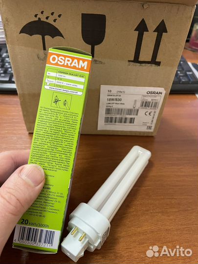 Лампа люминесцентная osram dulux D/E 18Вт/830 G24q