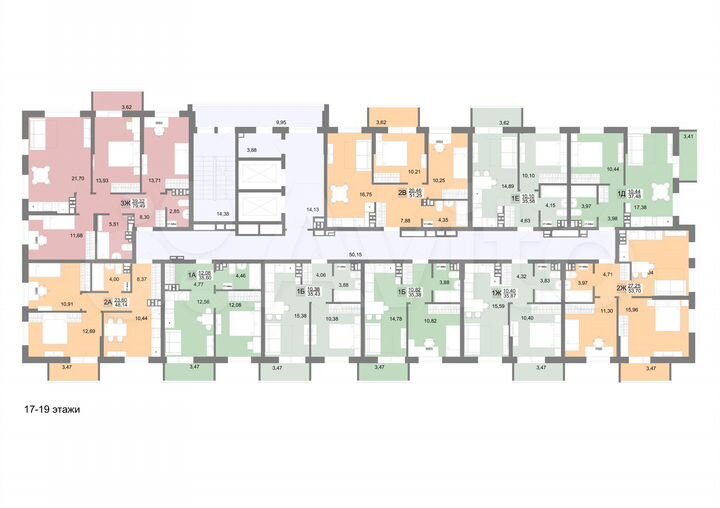 2-к. квартира, 51,3 м², 19/19 эт.