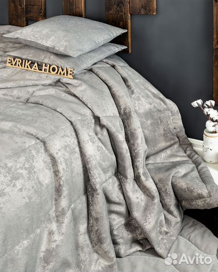 Покрывало мрамор софт Зарина светло-серый новое